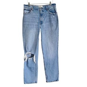 Abercrombie Fitch 90s Straight Ultra High Rise Curve Love Jeans Sz 32 US 14 Long